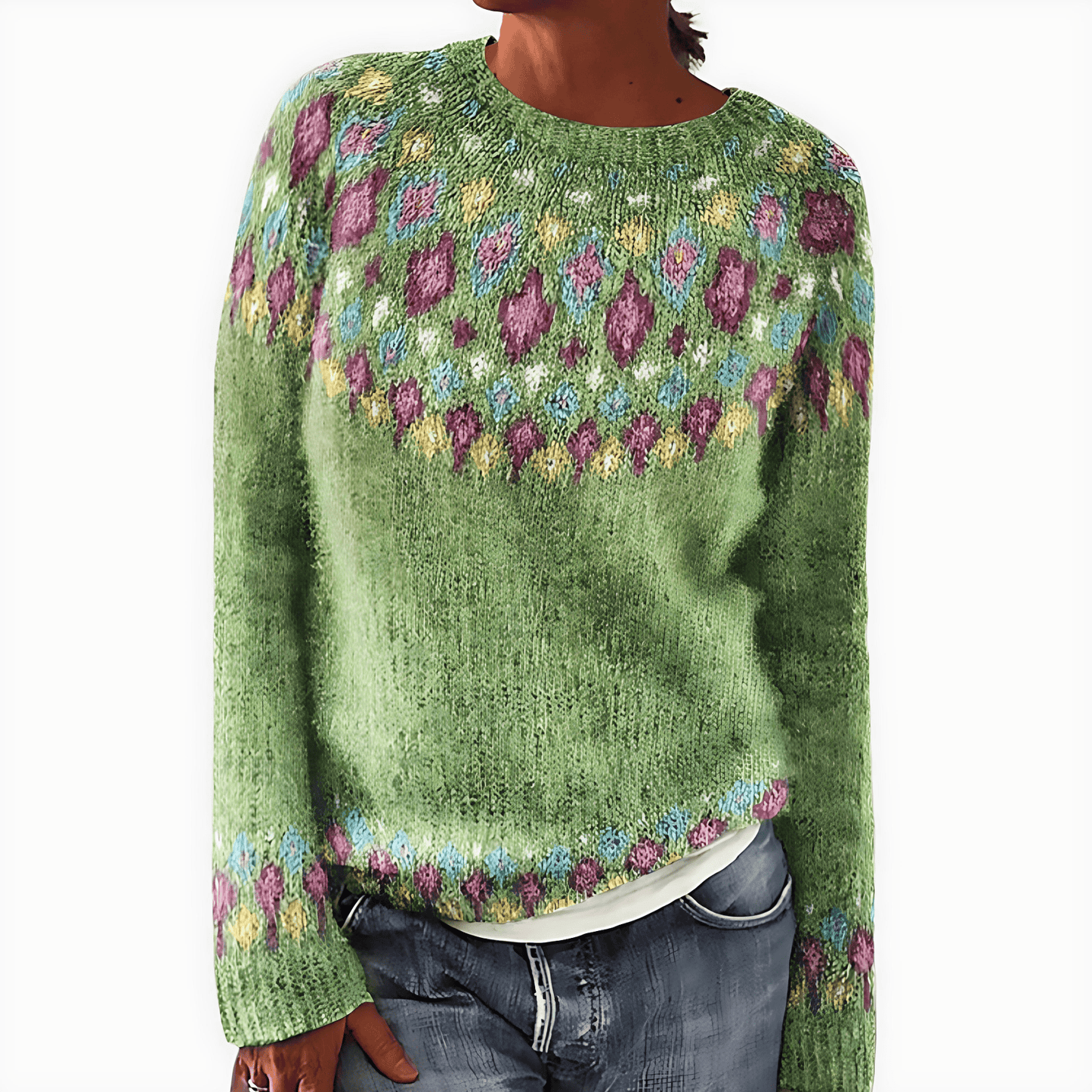 Donna - Accogliente maglione lavorato a maglia - Caldo e alla moda