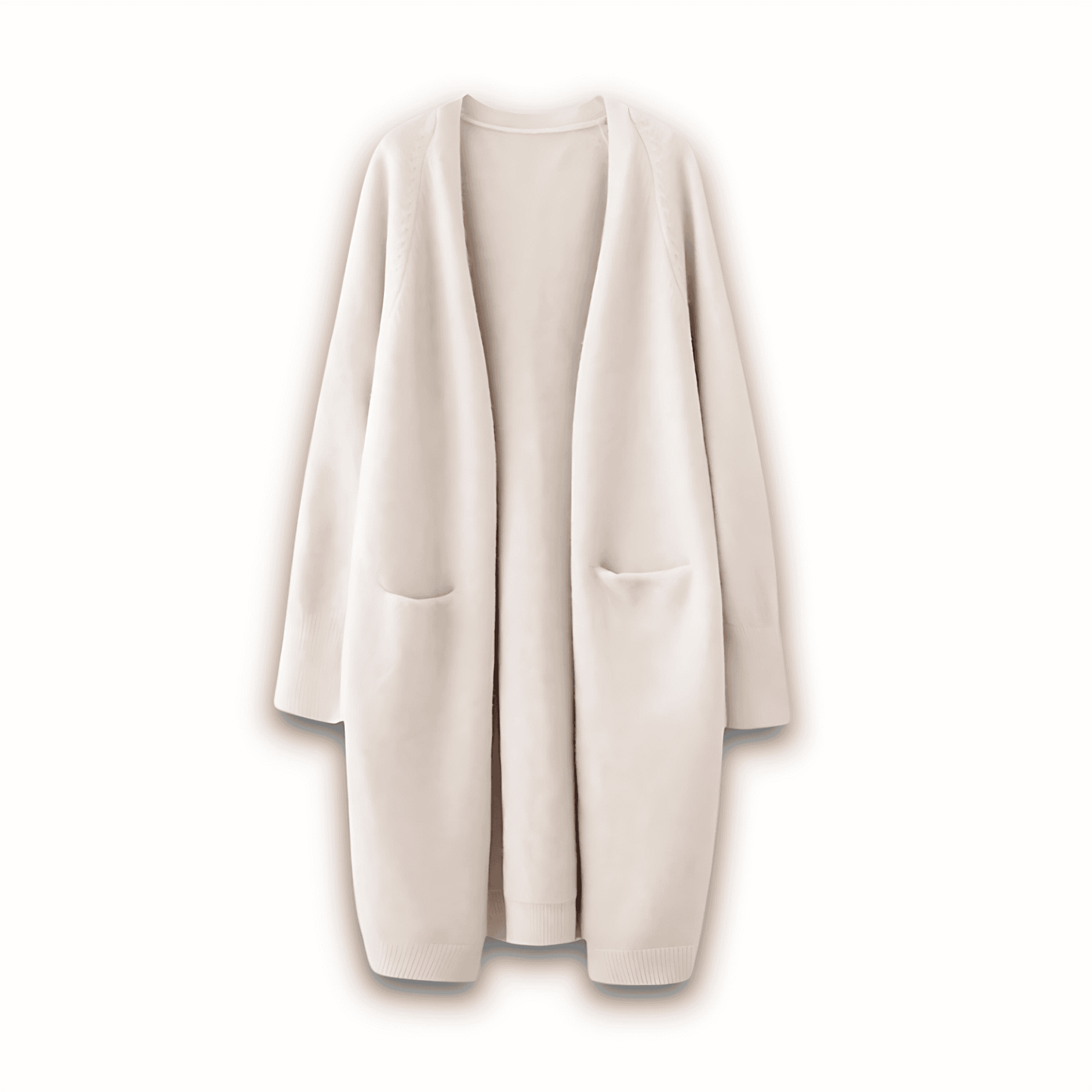 Donna - Cappotto cardigan lungo - Stile maglia accogliente