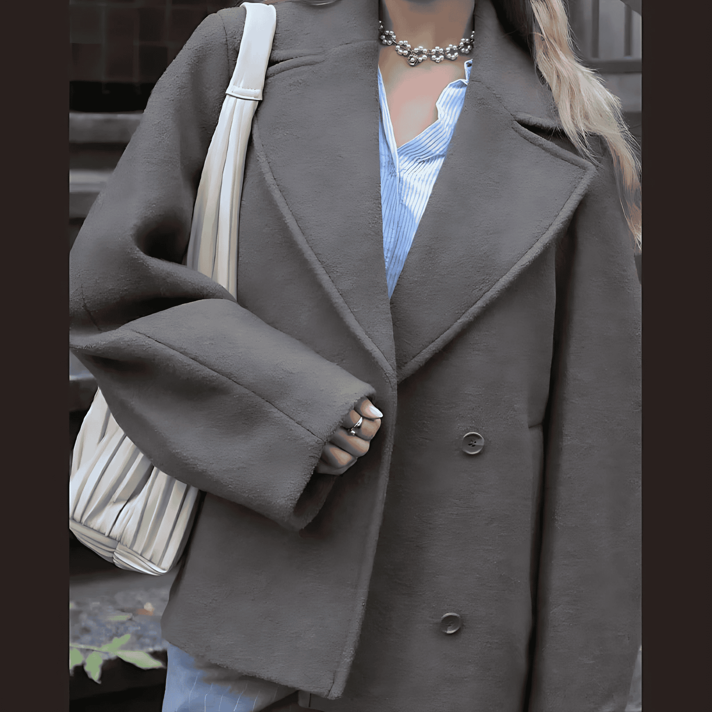 Donna - Cappotto oversize in lana - Stile accogliente