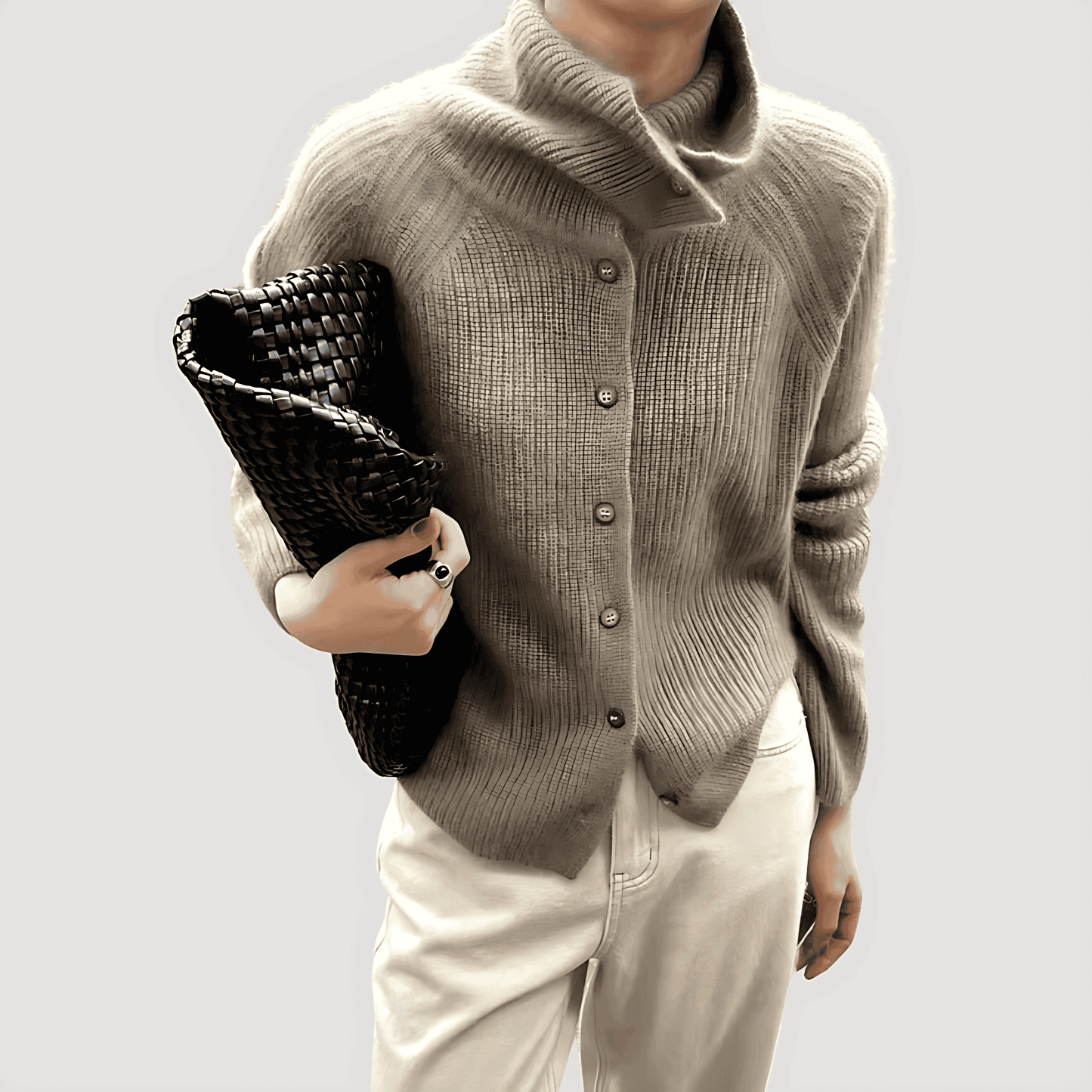 Donna - Cardigan a maglia grossa - Stile accogliente