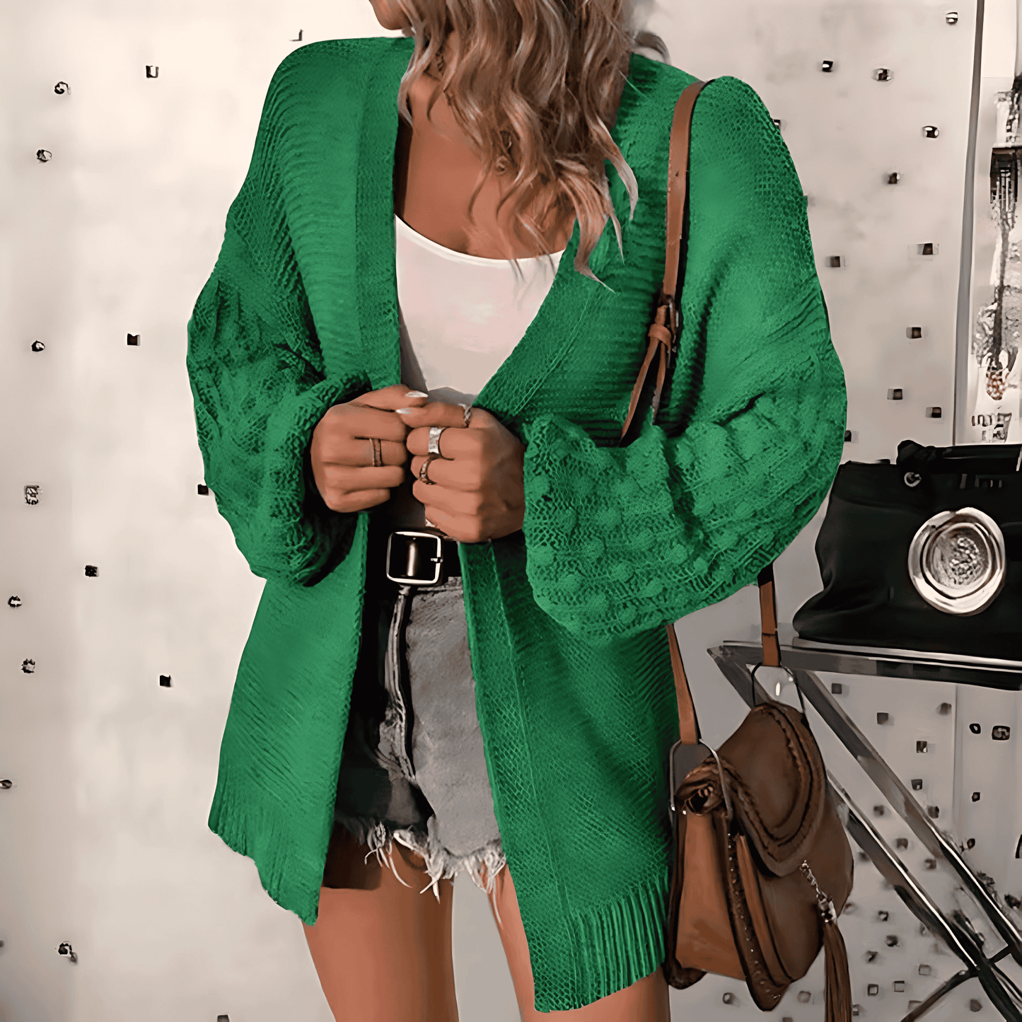 Donna - Cardigan in maglia - Maniche voluminose