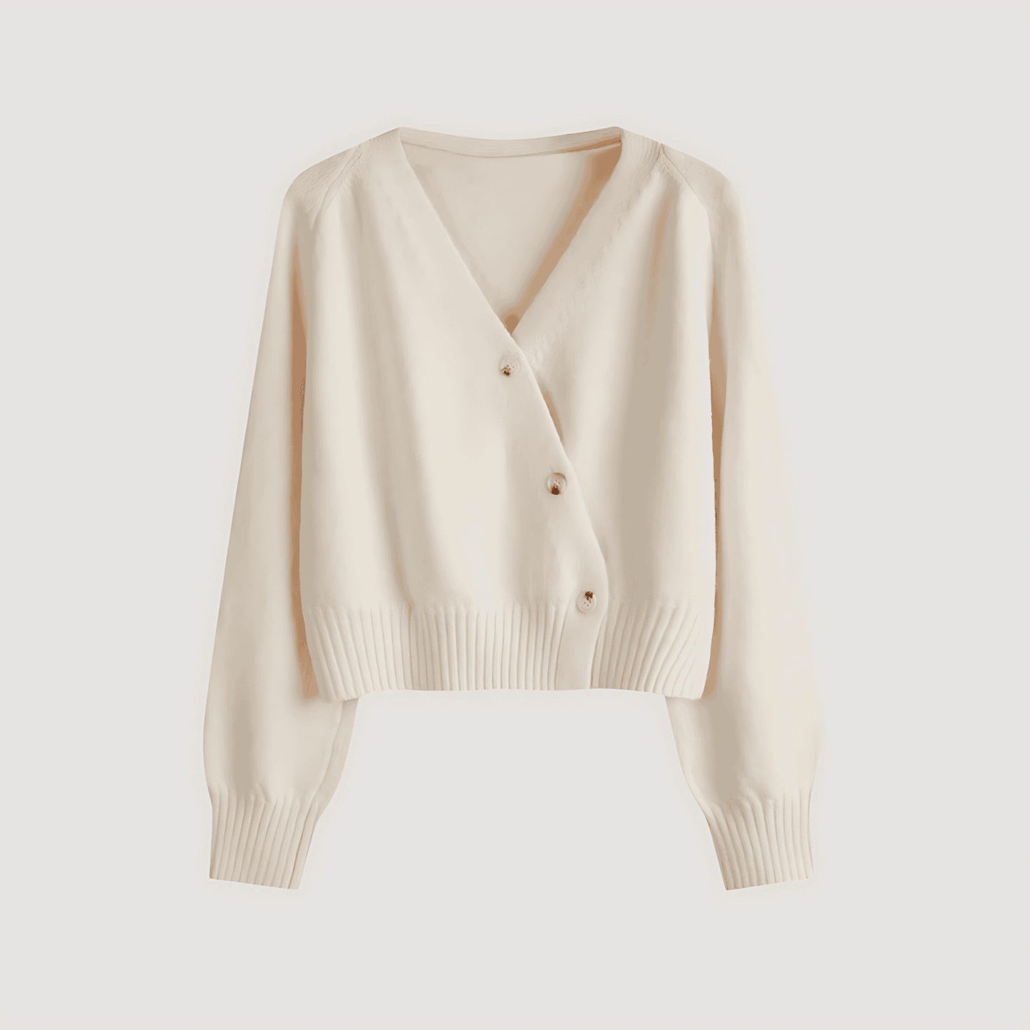 Donna - Cardigan in maglia con scollo a V - Button-Up