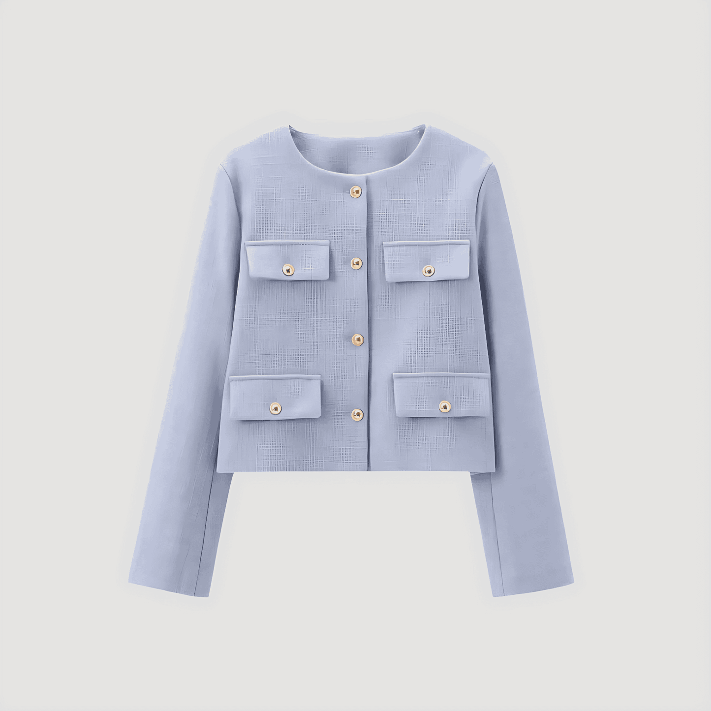 Donna - Cardigan ritagliato con tasche - Pulsante su