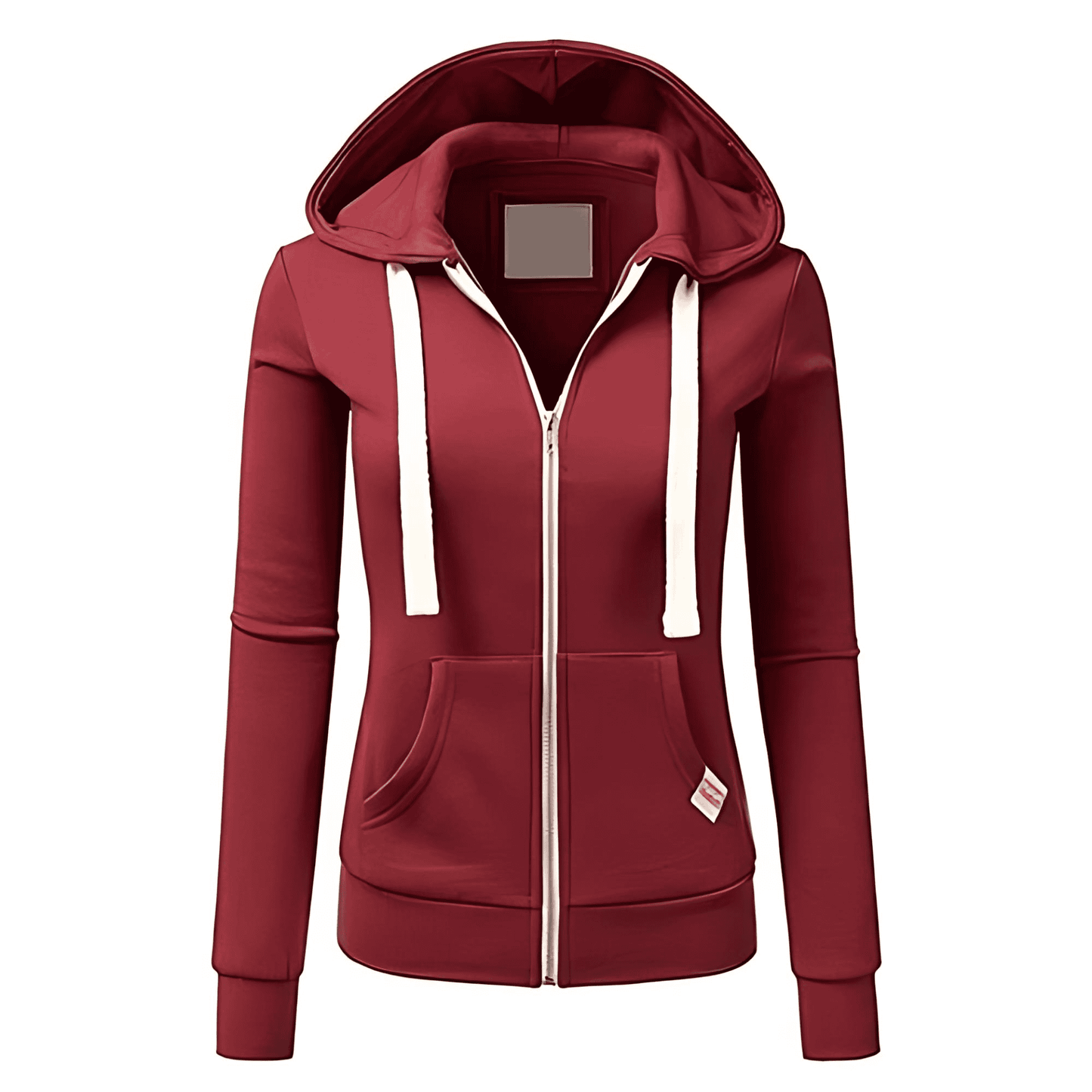 Donna - Felpa aderente con cappuccio e zip - Stile accogliente