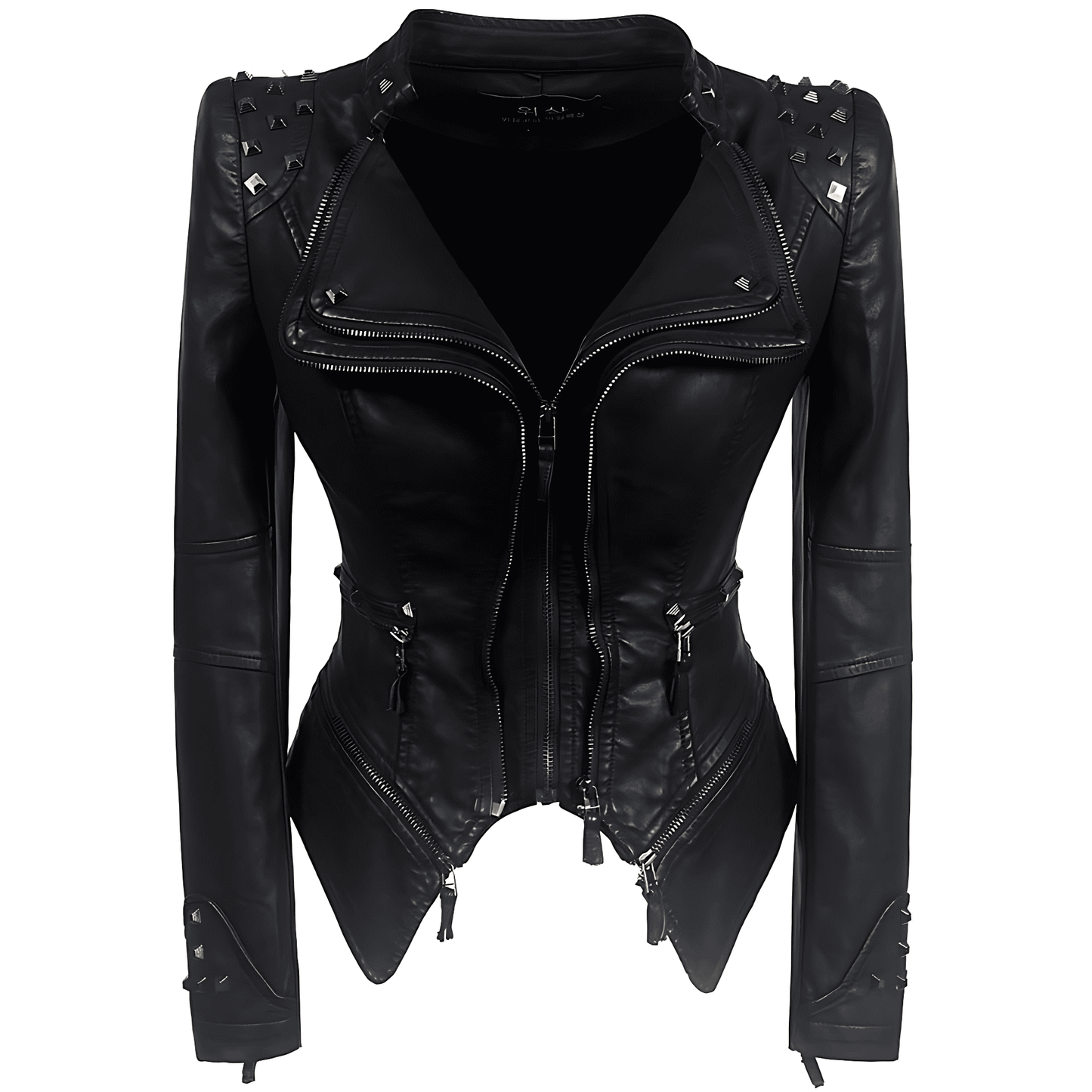 Donna - Giacca biker nera slim fit - Design alla moda