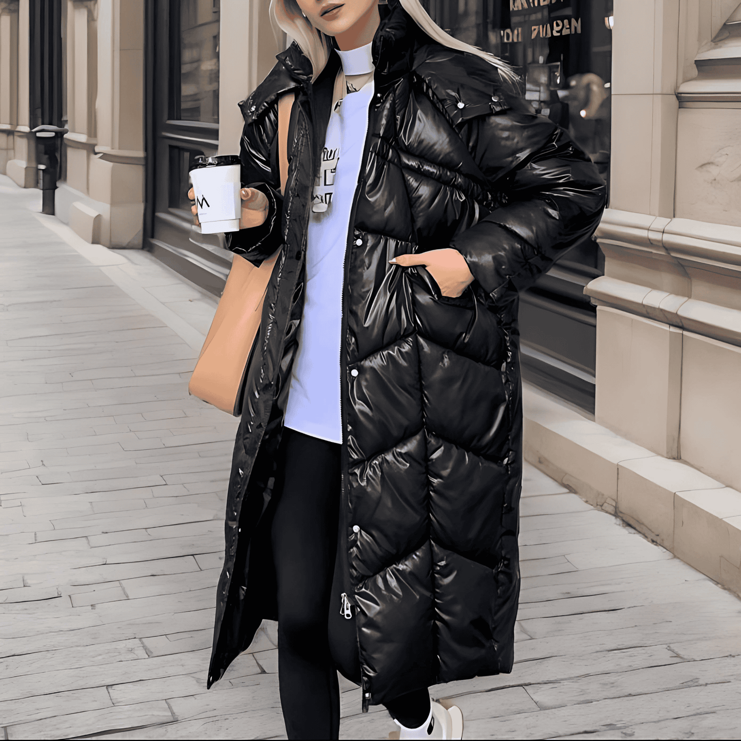Donna - Giacca lunga isolata - Vestibilità rilassata