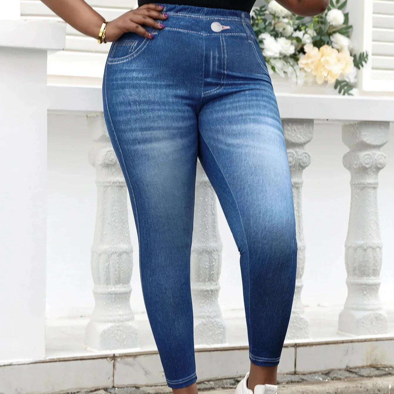 Donna - Jeggings taglie forti - Tessuto elasticizzato