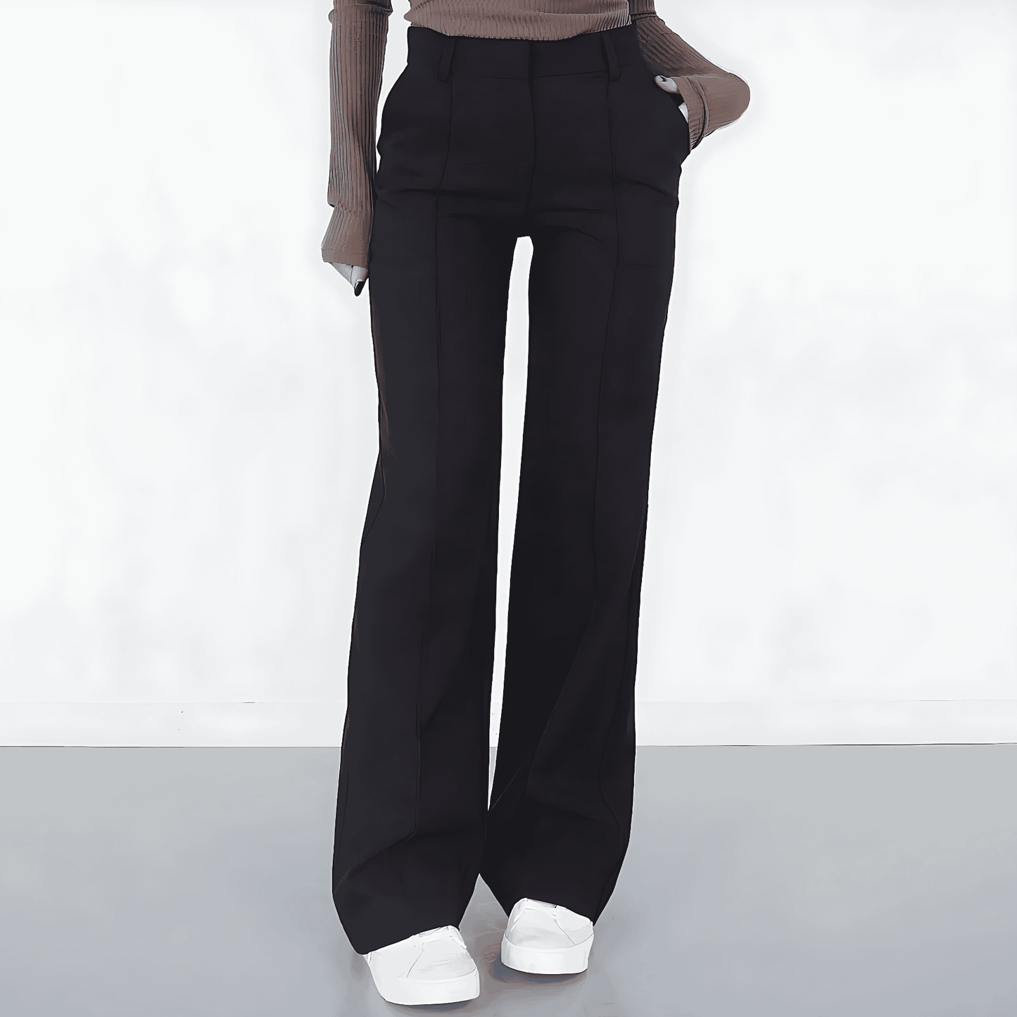 Donna - Pantaloni a vita alta a gamba dritta - Sartoriali