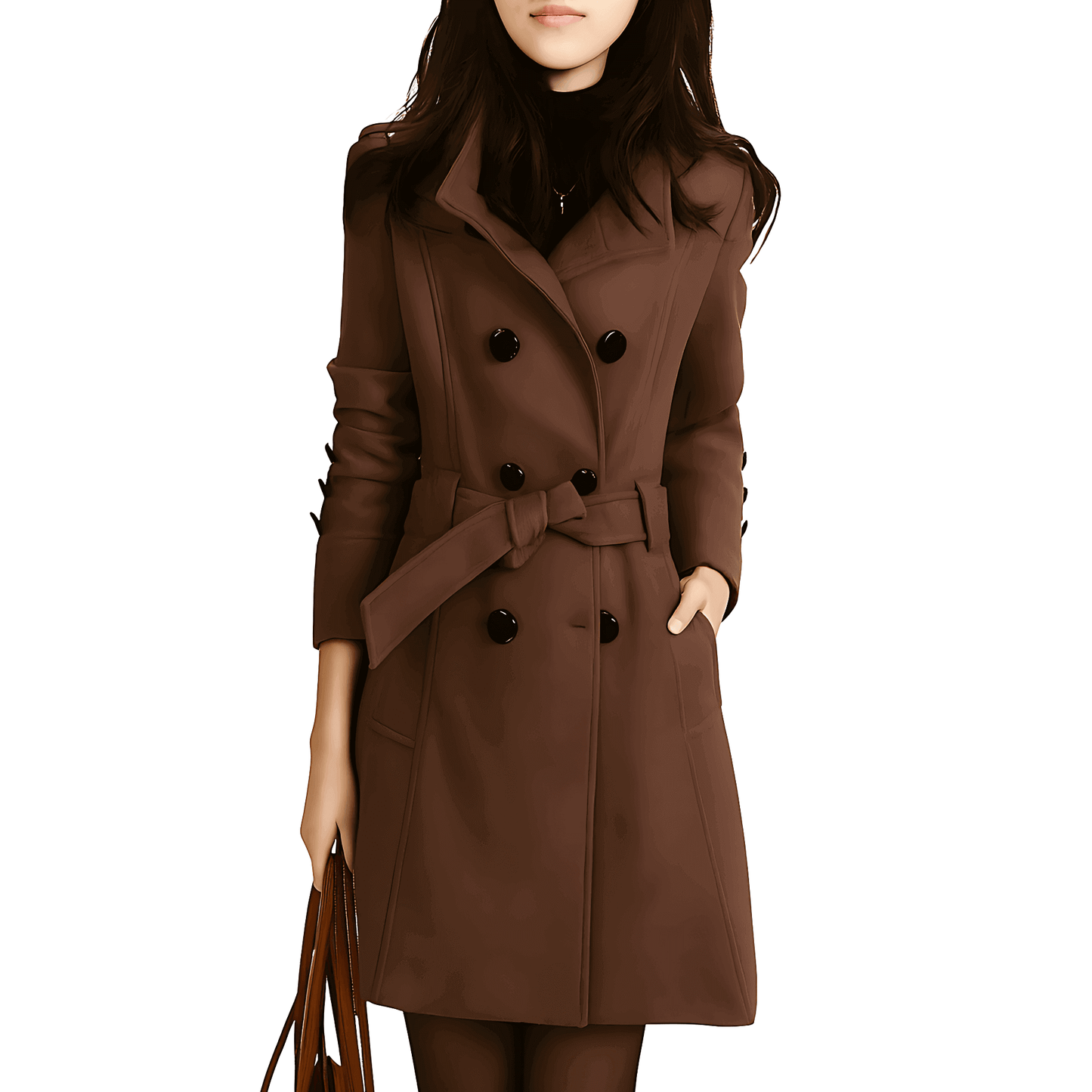 Donna - Trench elegante - Cintura in vita