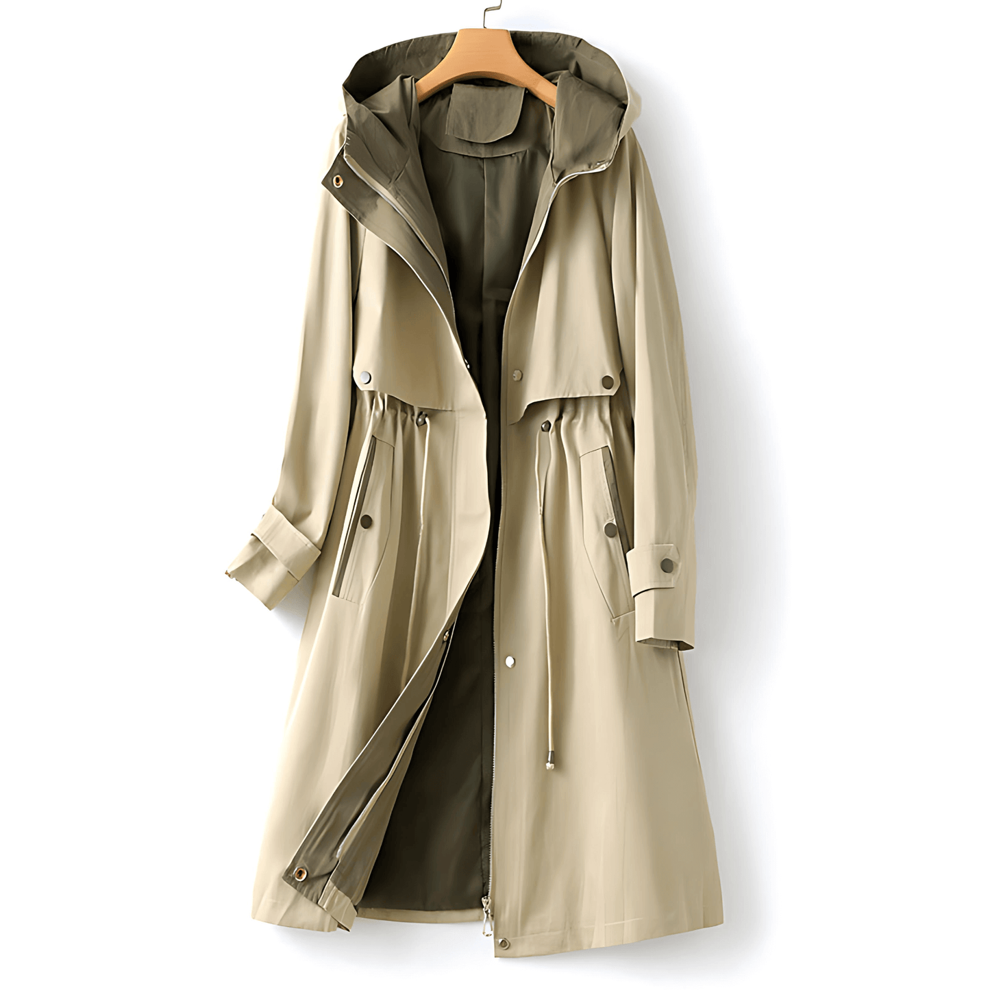 Donna - Trench impermeabile con cappuccio - Stile moderno