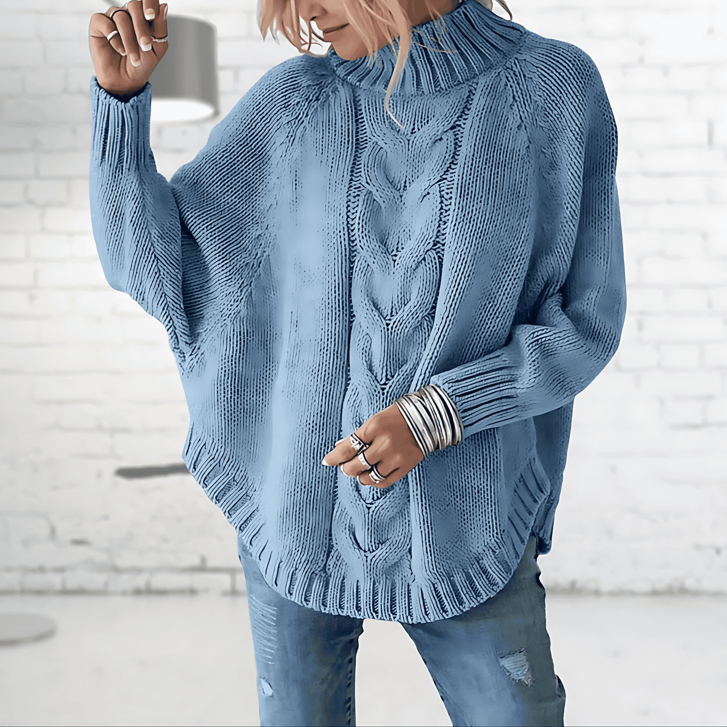 Donna - Maglia a collo alto - Stile a vestibilità ampia