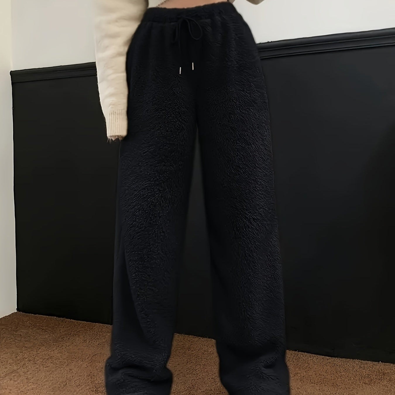 Donna - Pantaloni morbidi in sherpa Teddy - Stile accogliente