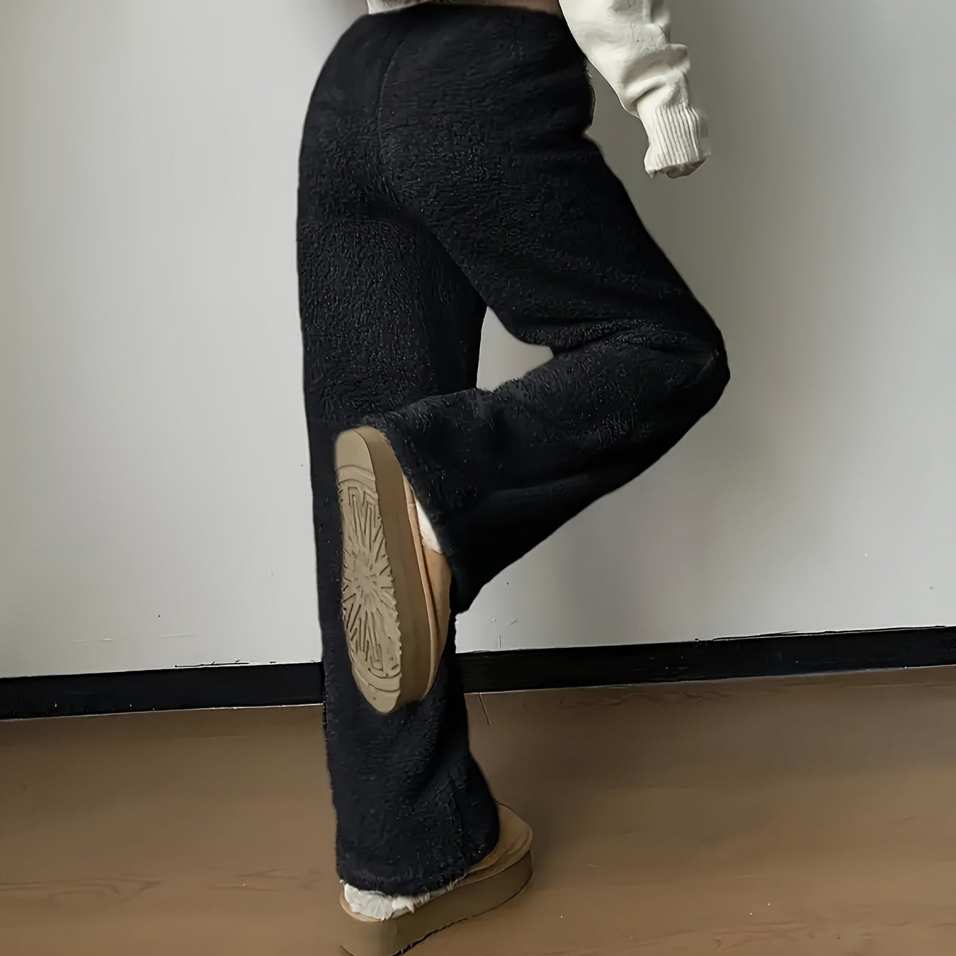 Donna - Pantaloni morbidi in sherpa Teddy - Stile accogliente