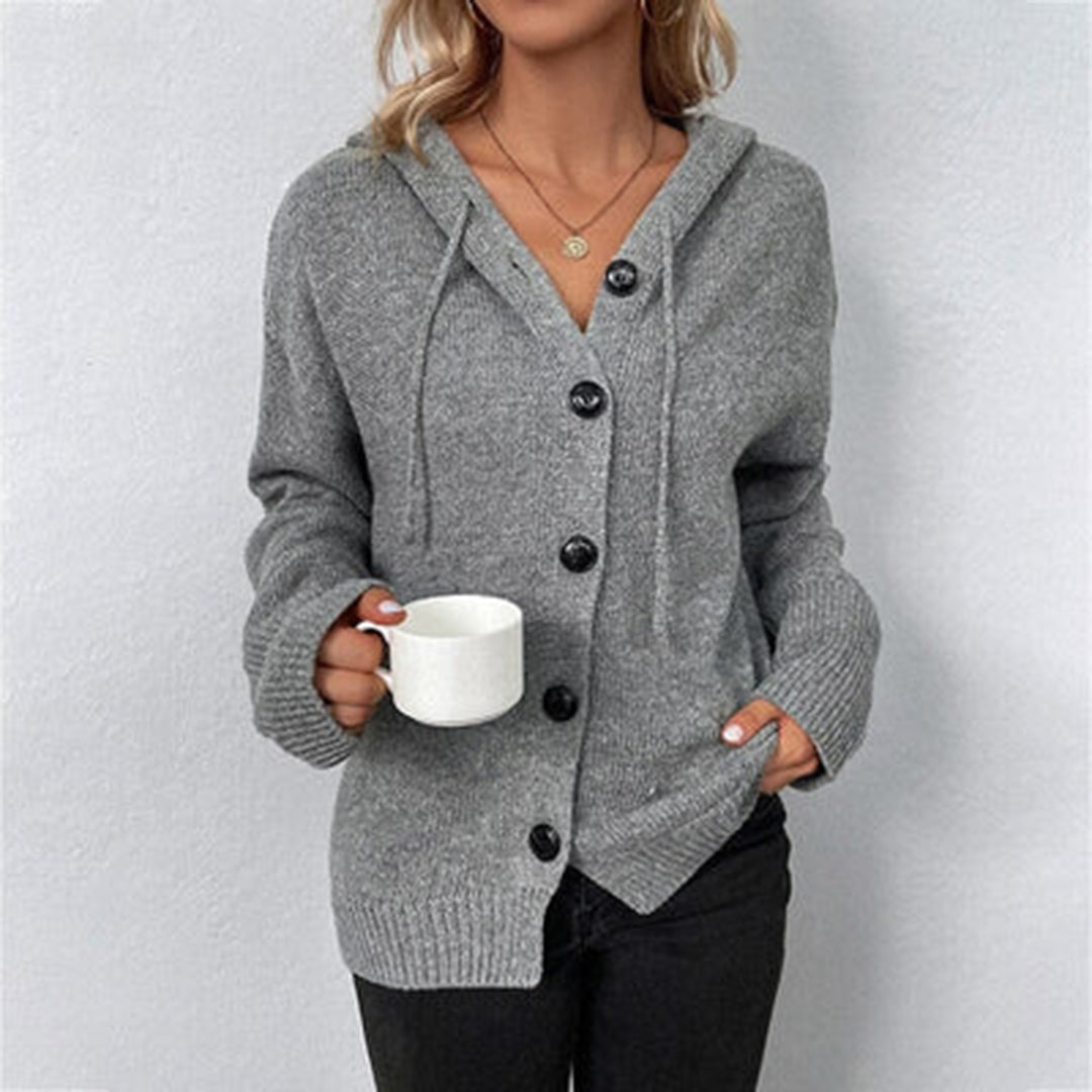 Donna - Cardigan in maglia con cappuccio - Accogliente ed elegante