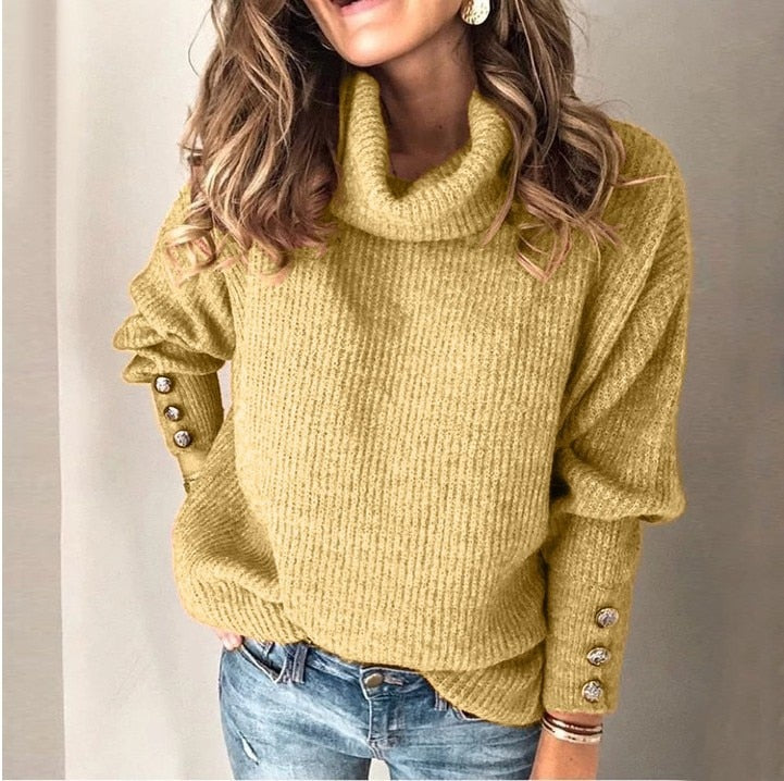 Donna - Pullover leggero a collo alto - Stile accogliente
