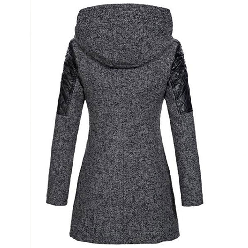 Donna - Cappotto asimmetrico con zip - Pannelli trapuntati