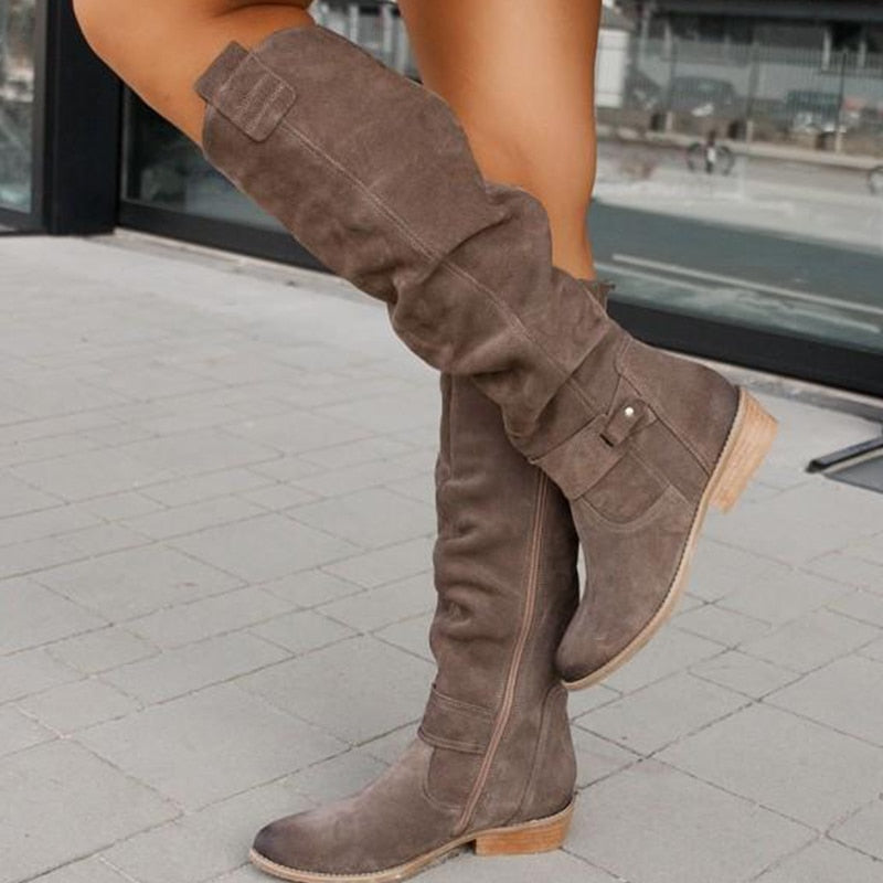 Donna - Stivali al ginocchio - Zip laterale Slouch