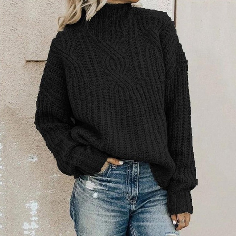 Donna - Maglione invernale in maglia a cavi - Stile accogliente