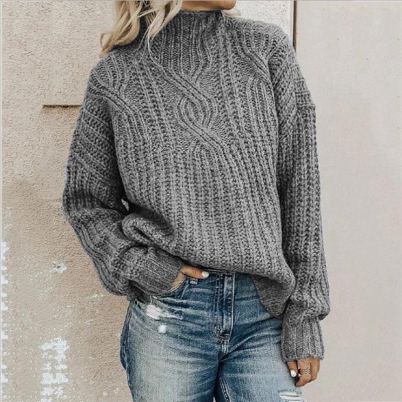 Donna - Maglione invernale in maglia a cavi - Stile accogliente