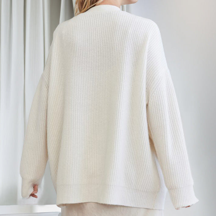 Donna - Accogliente cardigan oversize - Maglia a coste