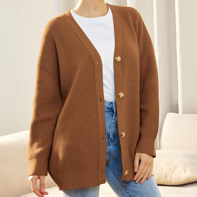 Donna - Accogliente cardigan oversize - Maglia a coste