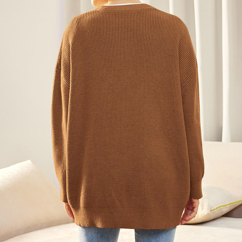 Donna - Accogliente cardigan oversize - Maglia a coste
