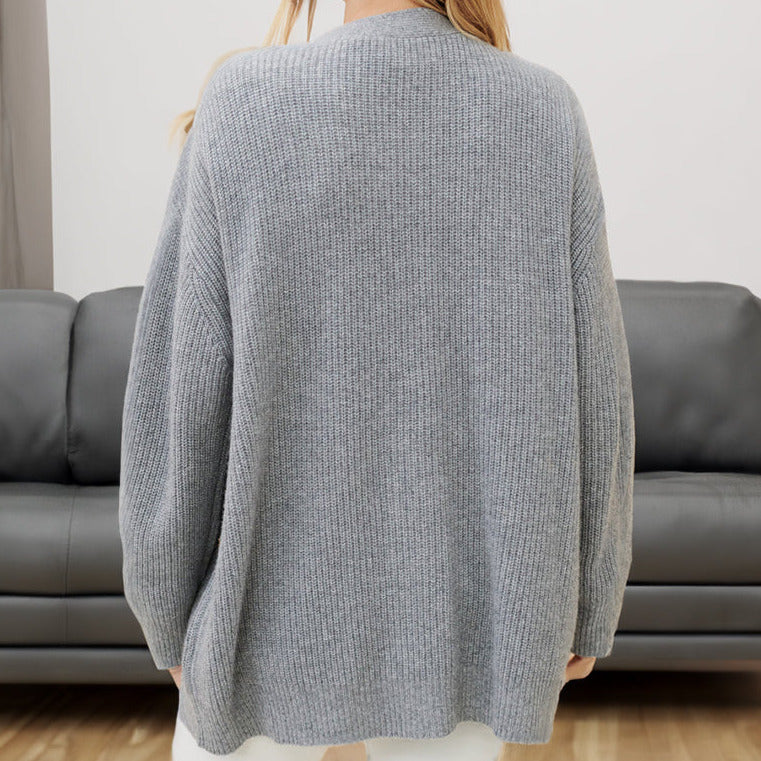 Donna - Accogliente cardigan oversize - Maglia a coste