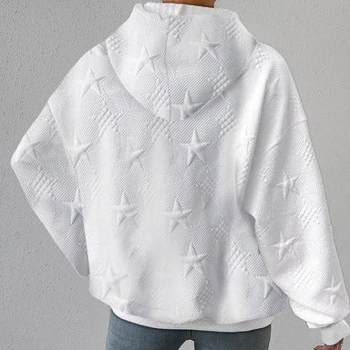 Donna - Bianco Manica lunga - Felpa con cappuccio lavorata a maglia