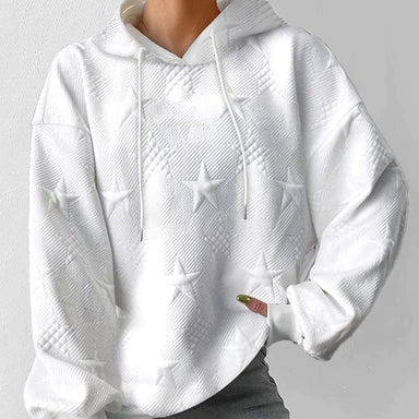 Donna - Bianco Manica lunga - Felpa con cappuccio lavorata a maglia
