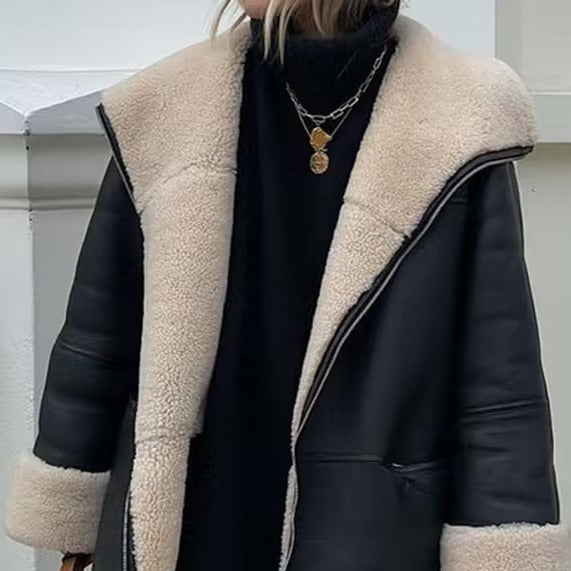 Donna - Giacca in ecopelle con fodera confortevole
