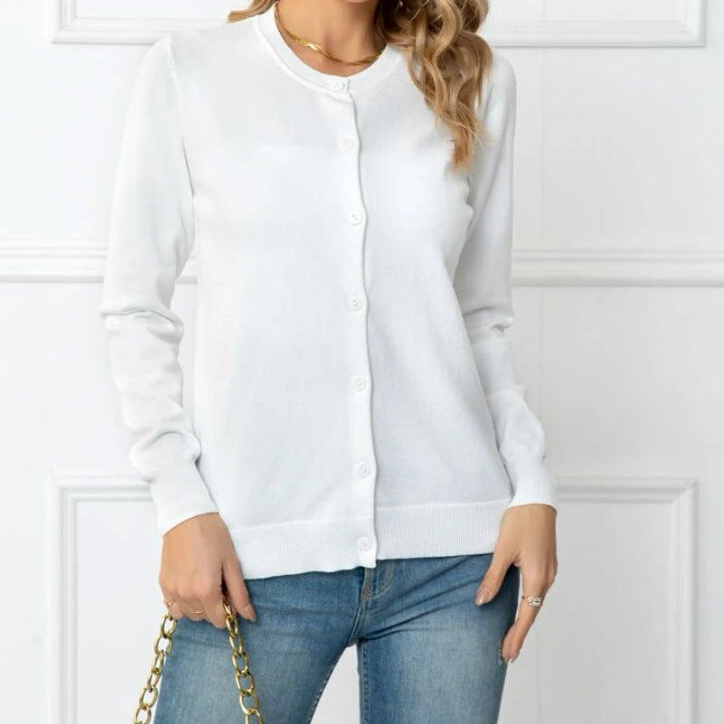 Donna - Cardigan elegante con bottoni sottili