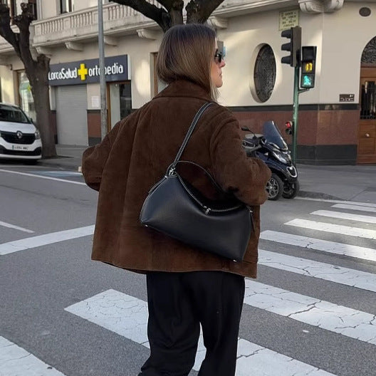 Donna - Giacca Teddy oversize - Chiusura con bottoni