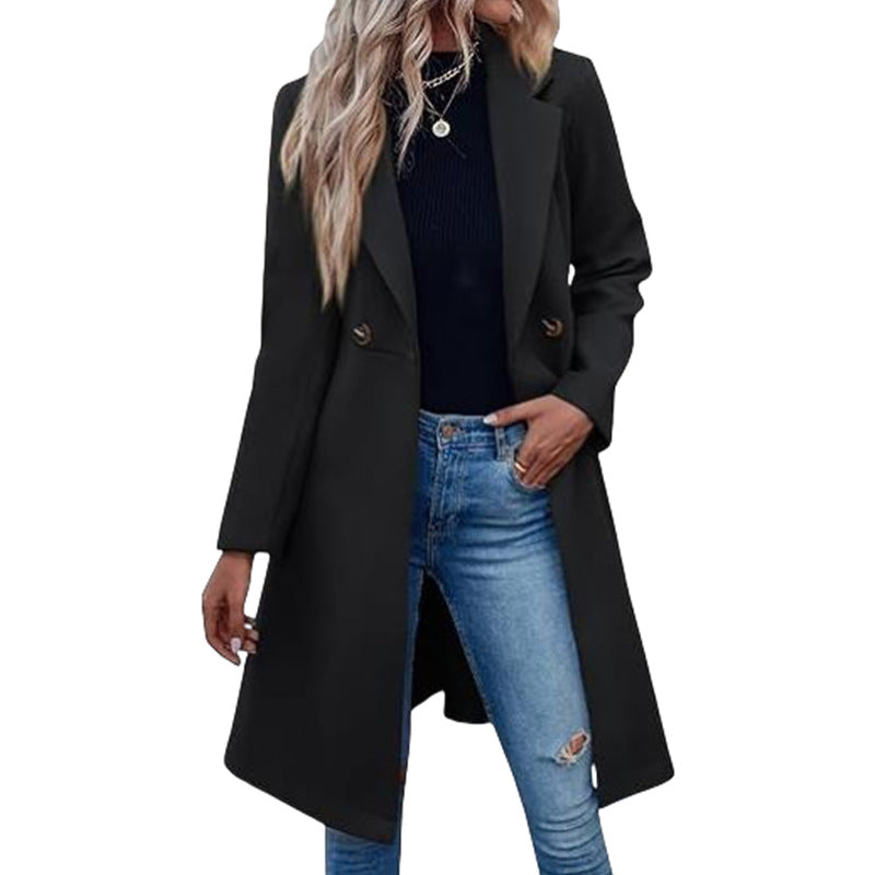 Donna - Cappotto a portafoglio elegante - Abbottonatura doppia