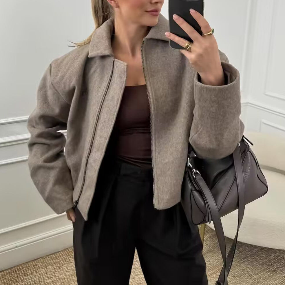 Donna - Giacca sportiva a collo alto - Stile zip-up