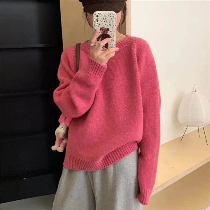 Donna - Accogliente maglia oversize - Collo rotondo