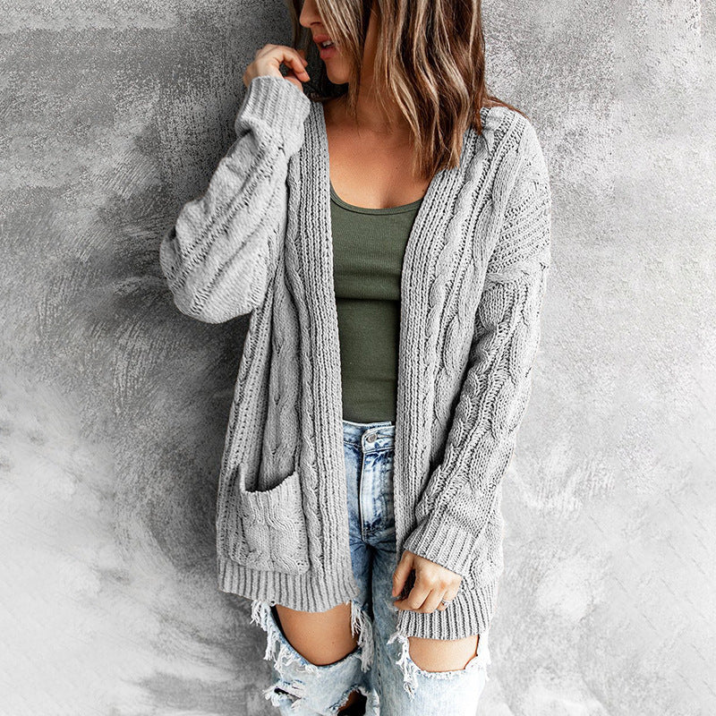 Donna - Cardigan in maglia a cavi - Stile casual