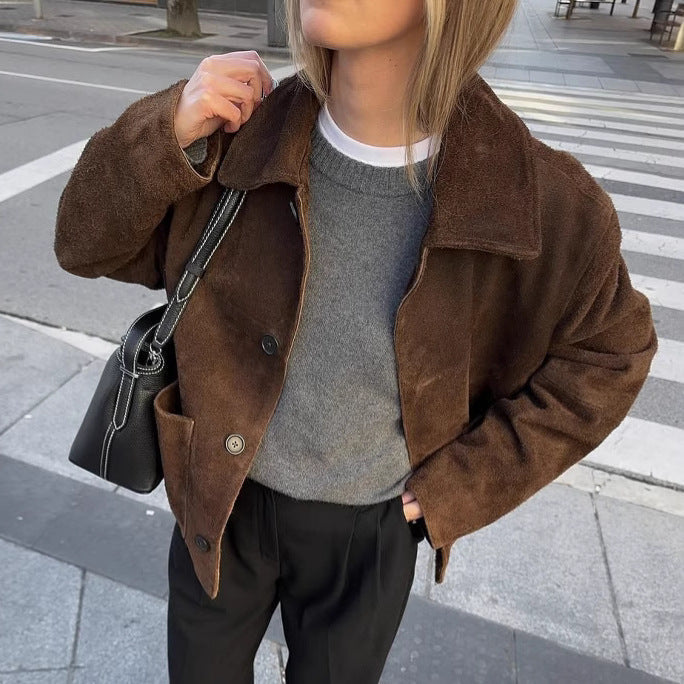 Donna - Giacca Teddy oversize - Chiusura con bottoni