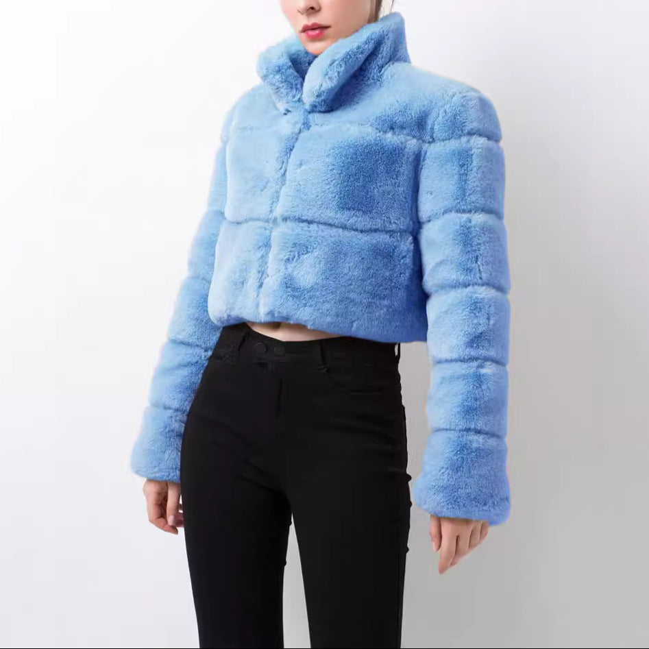 Donna - Giacca corta alla moda - Pelliccia sintetica