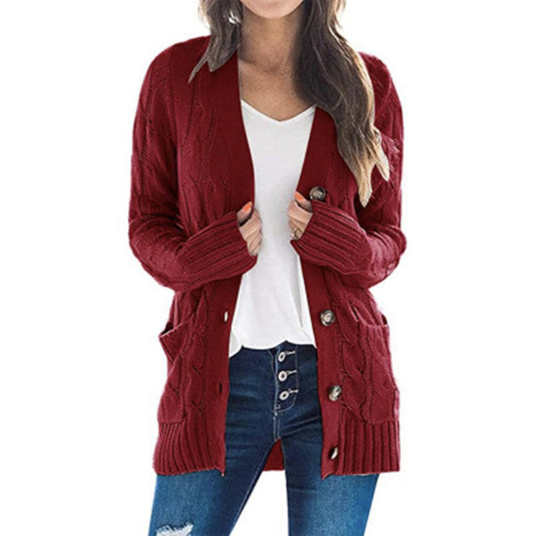 Donna - Cardigan in maglia a coste - Tasche