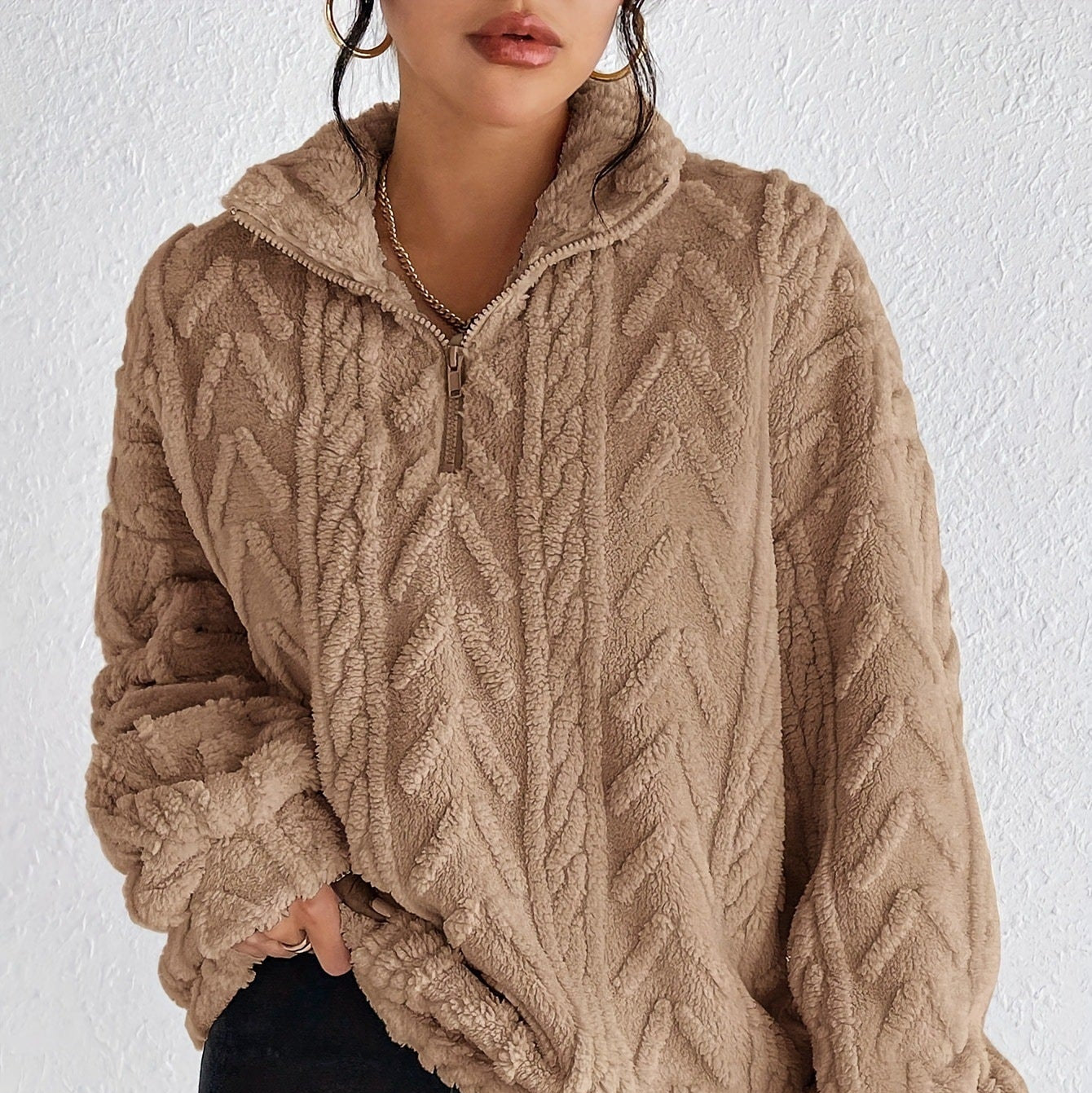 Donna - Maglia in pile con collo alto