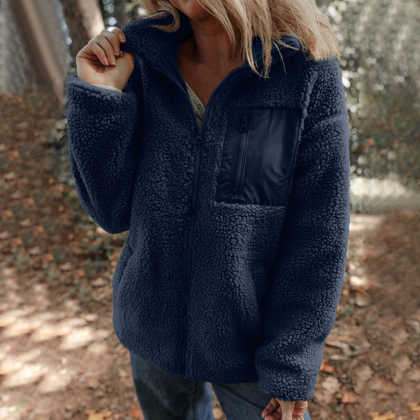 Donna - Giacca in pile - Stile collo alto