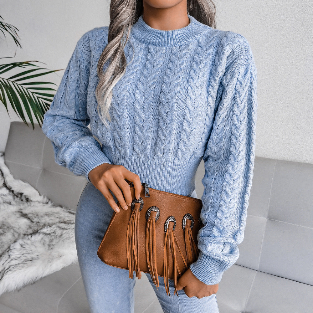Donna - Moderno maglione in maglia con vita aderente