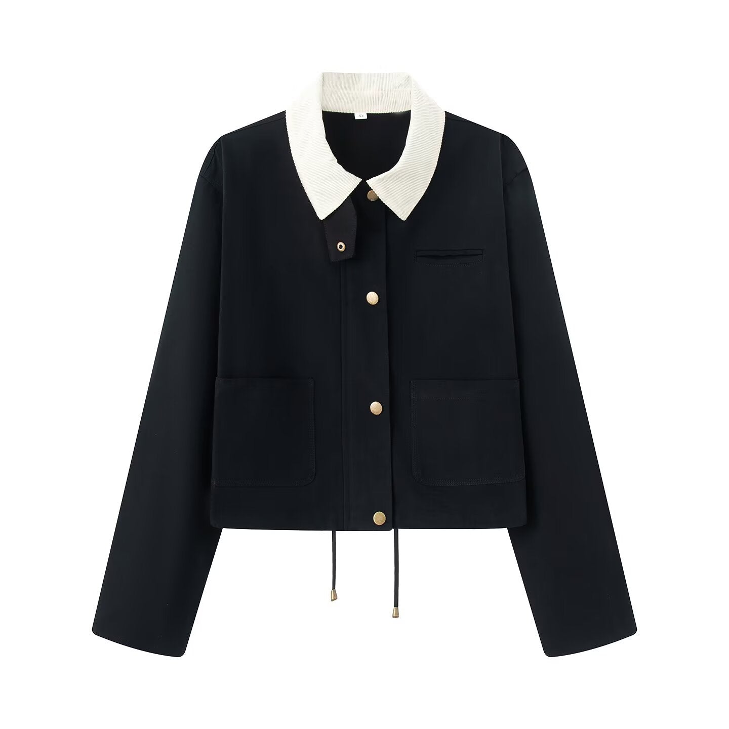 Donna - Giacca casual con colletto e tasche a contrasto