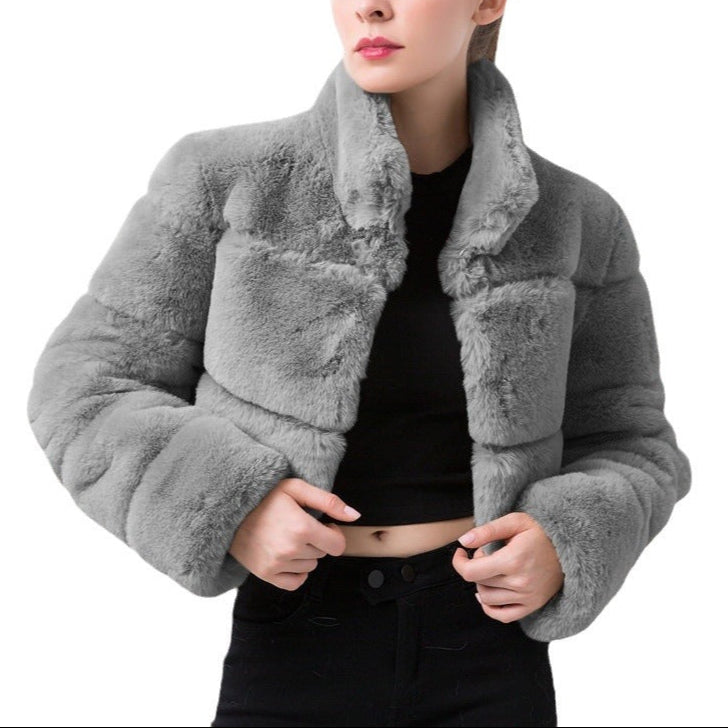 Donna - Giacca corta alla moda - Pelliccia sintetica