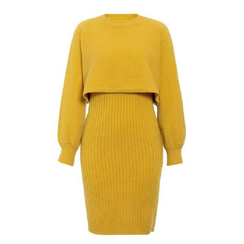 Donna - Vestito midi e top con maglione - Set in maglia
