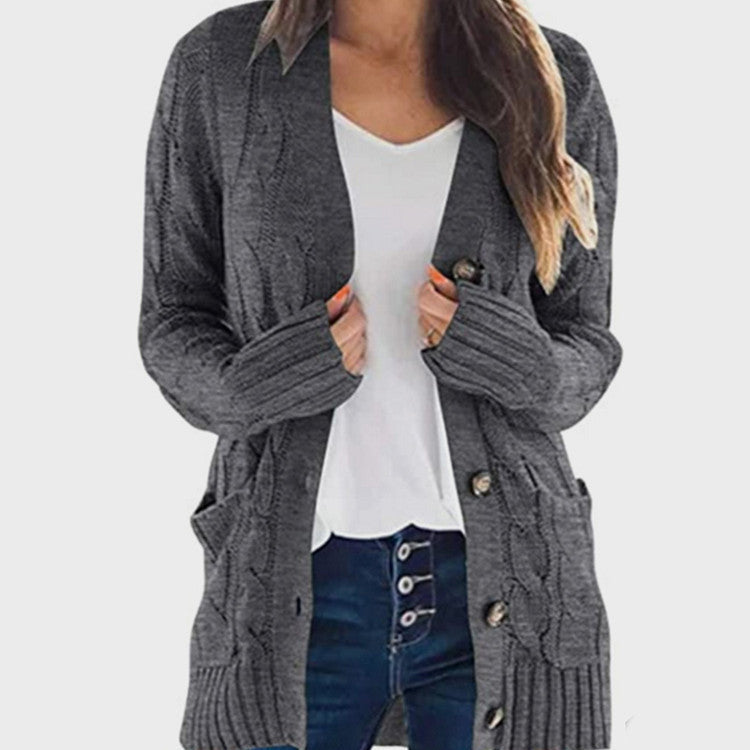 Donna - Cardigan in maglia a coste - Tasche