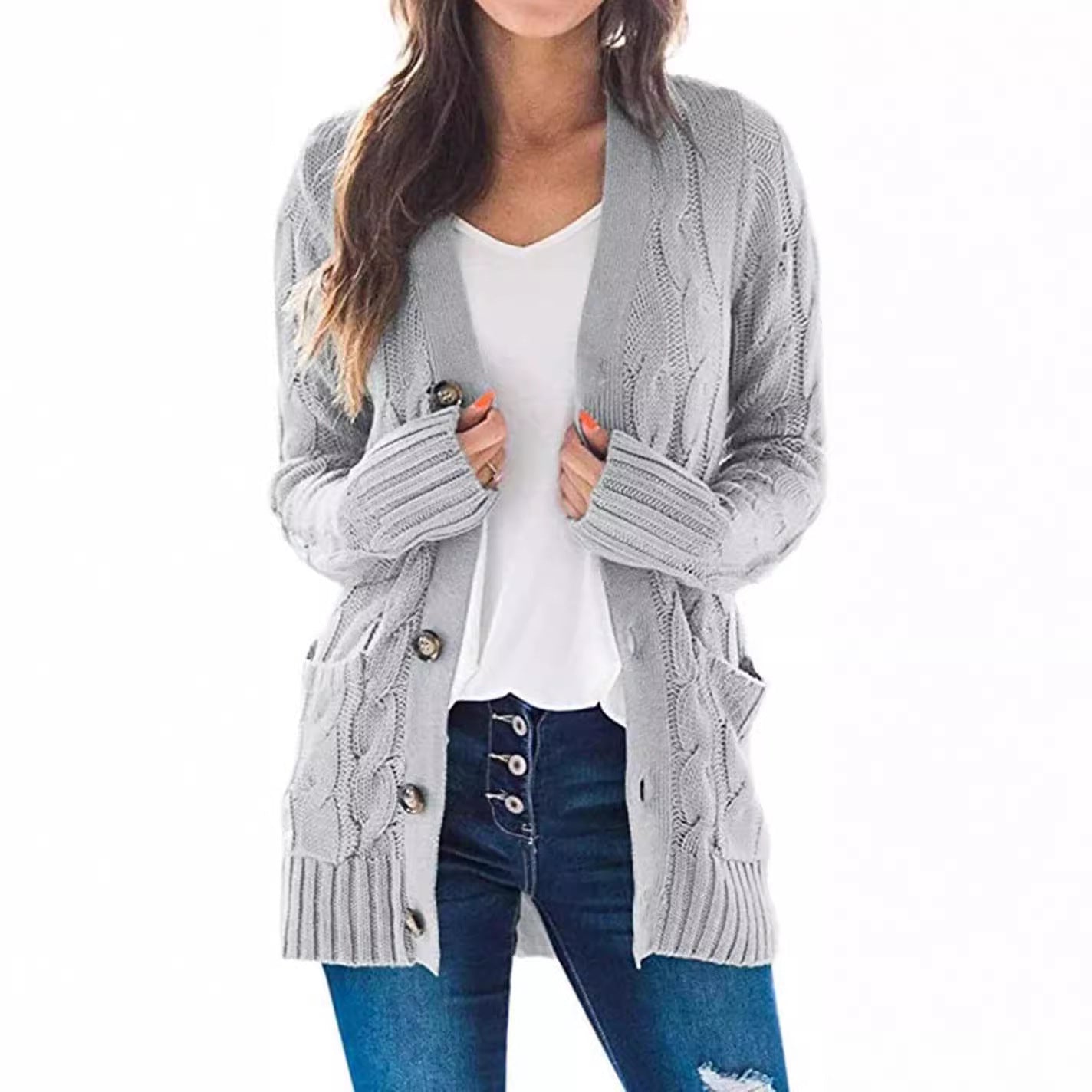 Donna - Cardigan dal taglio rilassato - misto lana