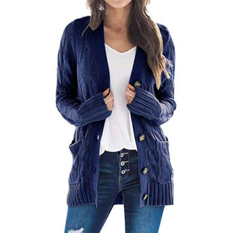 Donna - Cardigan in maglia a coste - Tasche