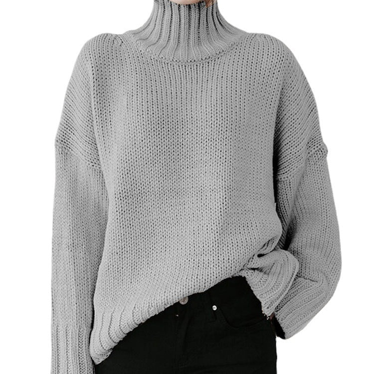 Donna - Maglia a maglia grossa con collo alto