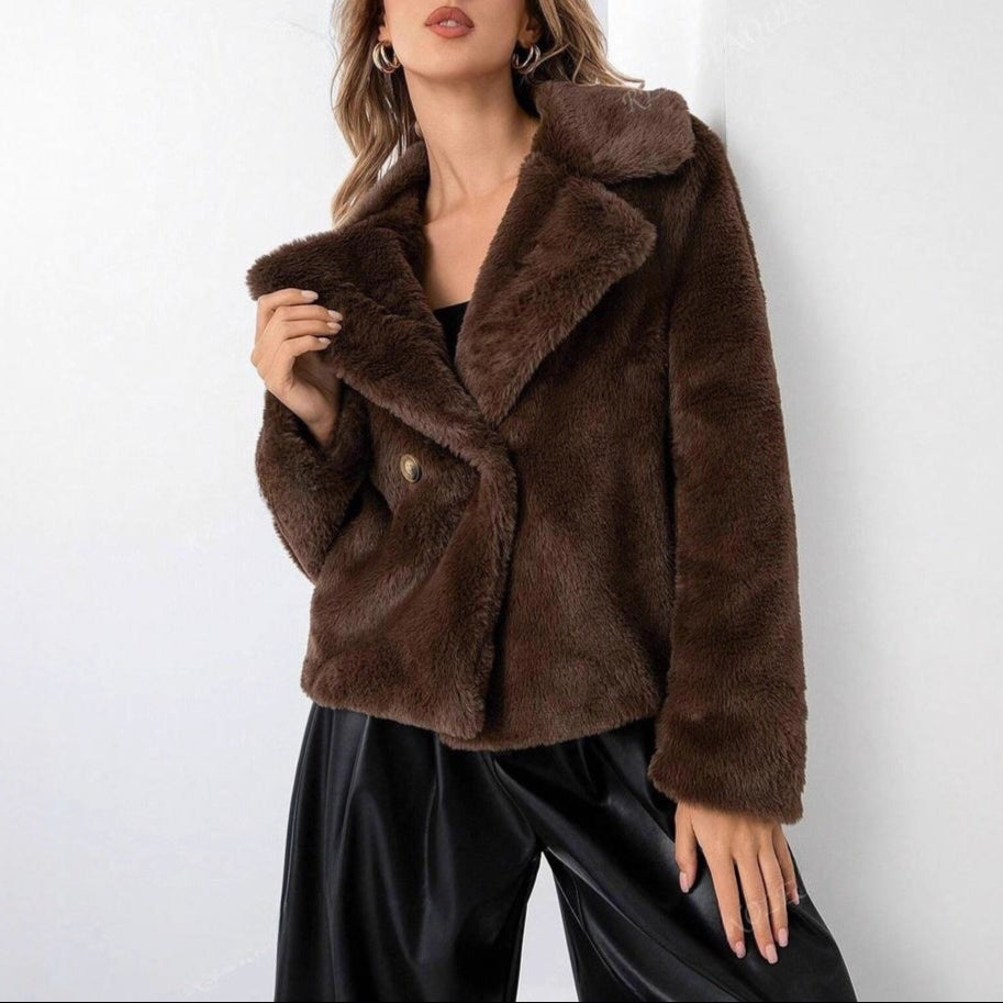 Donna - Giacca Teddy alla moda - Morbido strato di moda